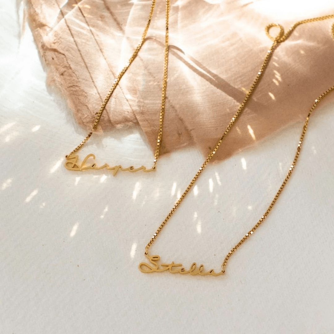 Personalized Name Necklace With Box Chain - TRIOVARI ACCESSORIES