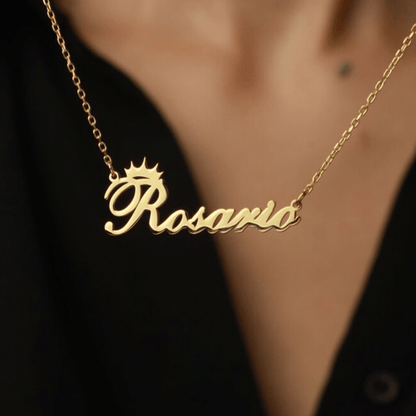Personalized Name Necklace With Crown Shape - TRIOVARI ACCESSORIES