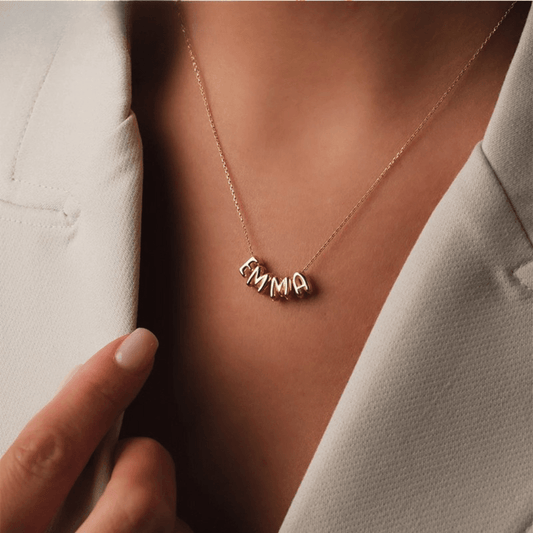 Bubbly Letters Personalized Name Necklace - TRIOVARI ACCESSORIES