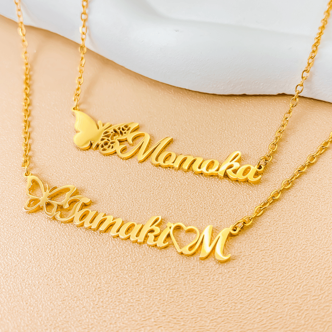 Personalized Name Necklace With Butterfly - TRIOVARI ACCESSORIES
