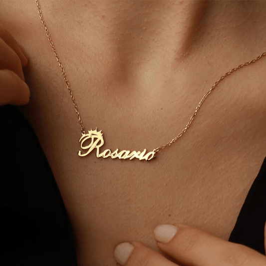 Personalized Name Necklace With Crown Shape - TRIOVARI ACCESSORIES