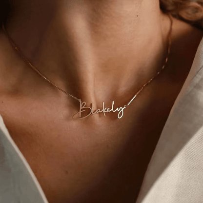 Personalized Name Necklace With Box Chain - TRIOVARI ACCESSORIES