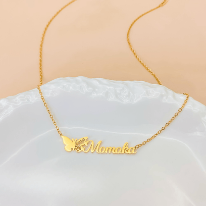 Personalized Name Necklace With Butterfly - TRIOVARI ACCESSORIES