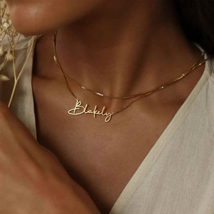 Personalized Name Necklace With Box Chain