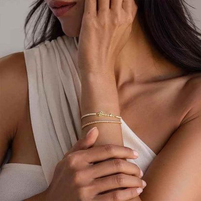 Personalized Name Bracelet Paired With an Elegant Tennis Design