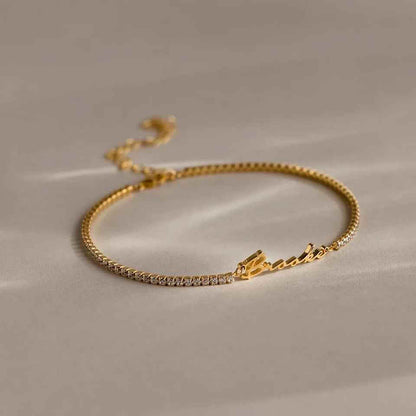 Personalized Name Bracelet Paired With an Elegant Tennis Design