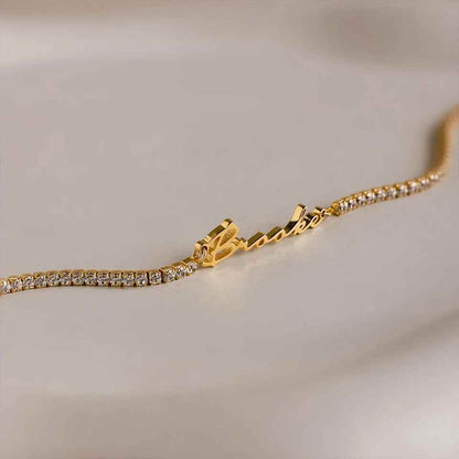 Personalized Name Bracelet Paired With an Elegant Tennis Design
