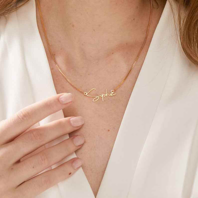 Personalized Name Necklace With Box Chain