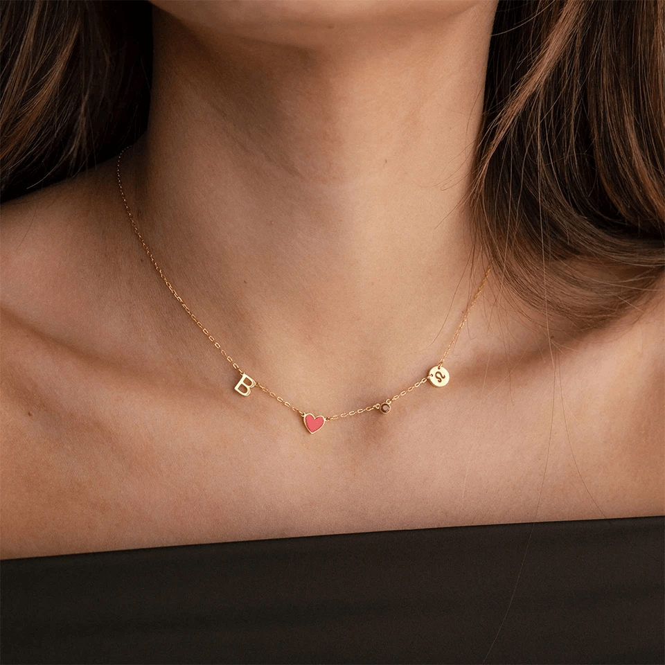 Personalized Necklace, Letter, Constellation and Birthstone - TRIOVARI ACCESSORIES