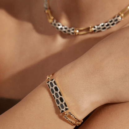 Harmony Jewelry Set featuring a coordinated luxury necklace and matching drop earrings with a brilliant finish.