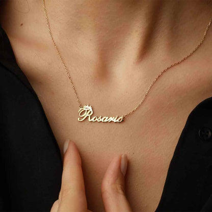 Personalized Name Necklace With Crown Shape