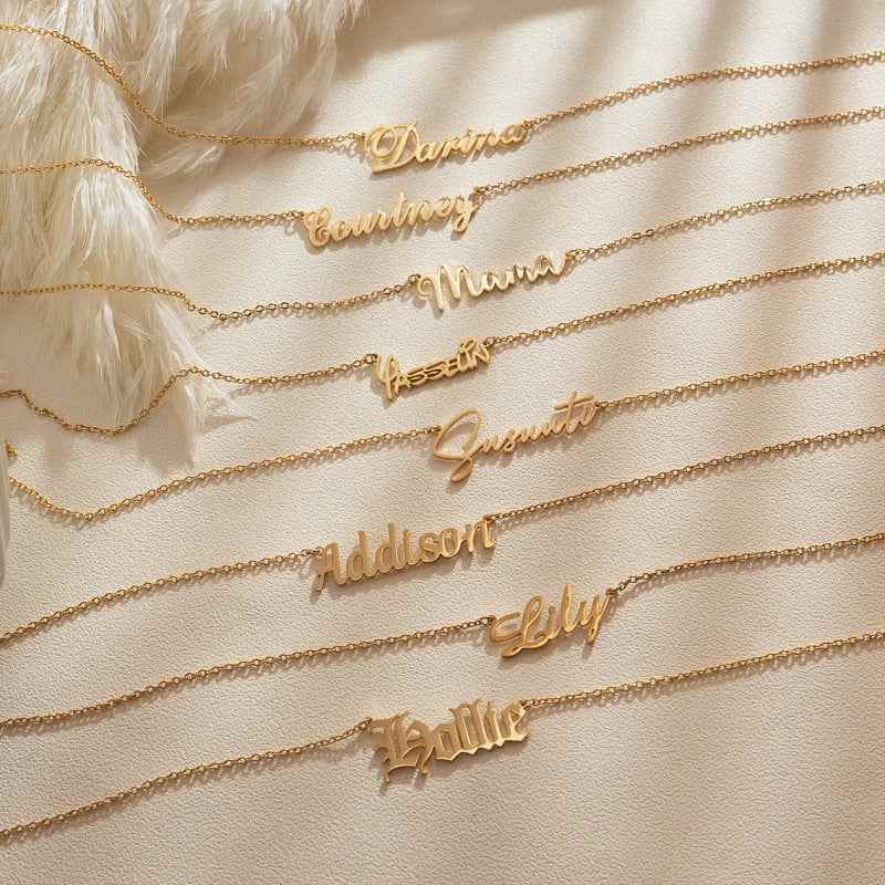 Personalized Name Necklace With Cable Chain