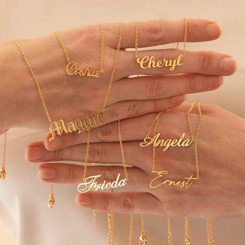 Personalized Name Necklace With Cable Chain