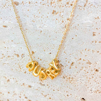 Bubbly Letters Personalized Name Necklace
