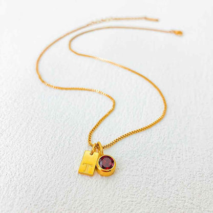 Personalized Letters Necklace With Birthstone