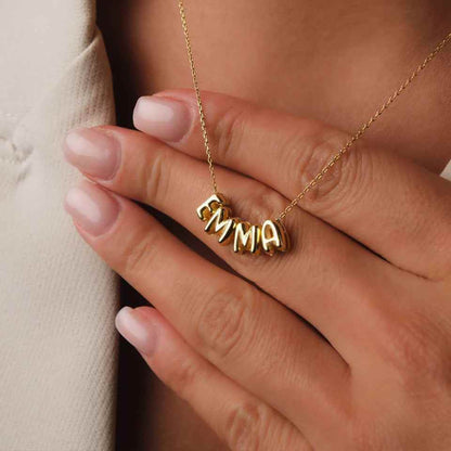 Bubbly Letters Personalized Name Necklace