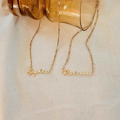 Personalized Name Necklace With Box Chain