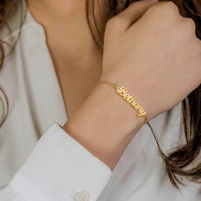 Personalized Name Bracelet With Birthstone