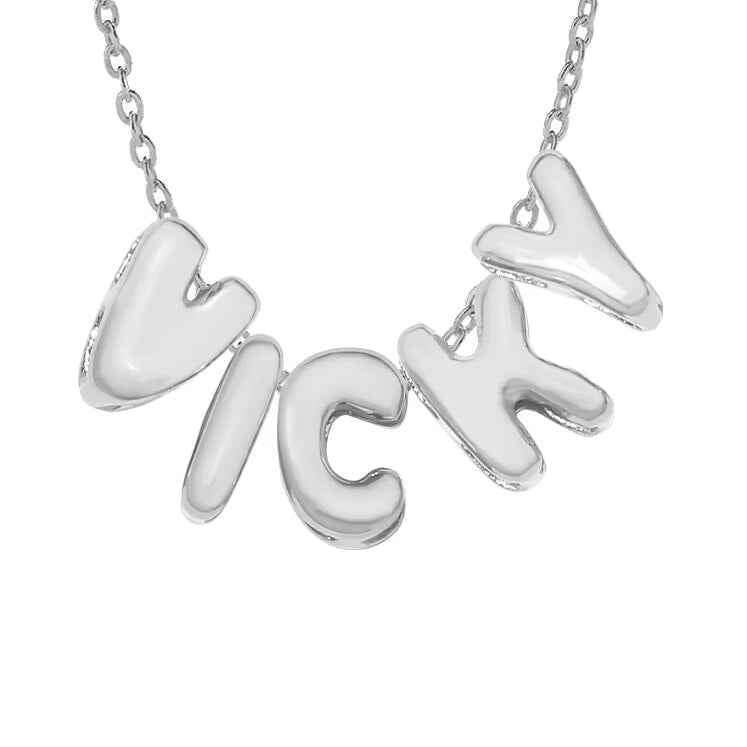 Bubbly Letters Personalized Name Necklace