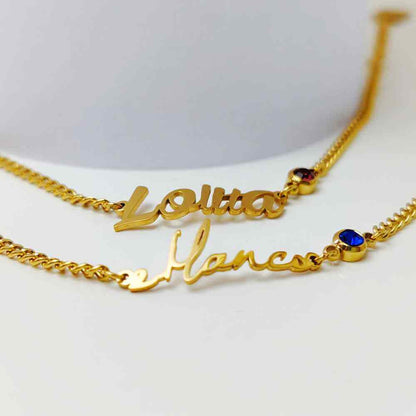 Personalized Name Bracelet With Birthstone