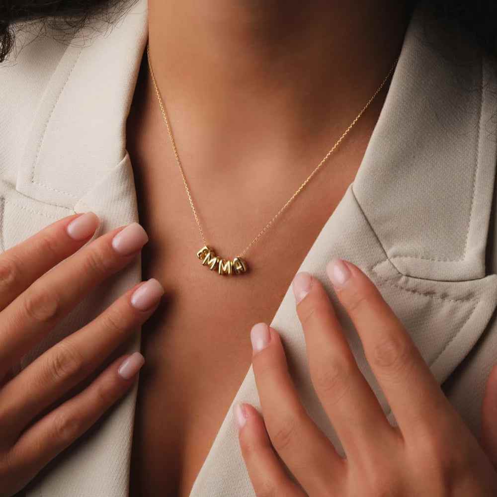 Bubbly Letters Personalized Name Necklace
