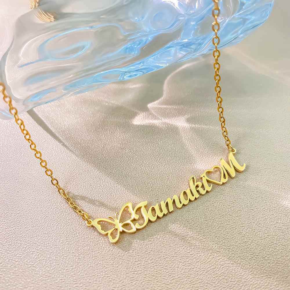 Personalized Name Necklace With Butterfly
