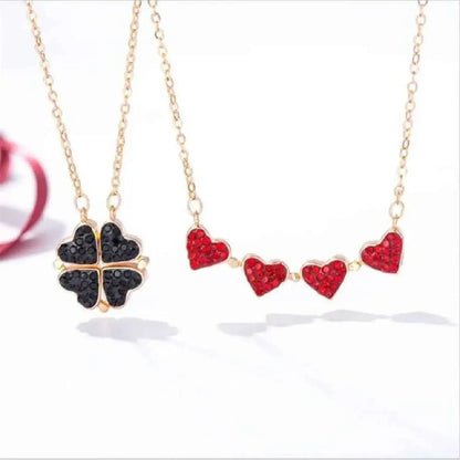 One Love Necklace featuring a delicate heart pendant with high-clarity crystals and a polished gold-tone finish.