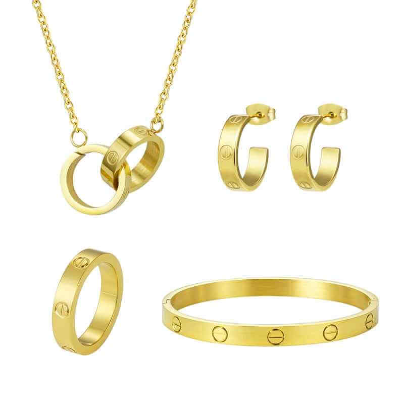 Queen's Jewelry Set featuring a regal statement necklace and matching crown-inspired earrings.